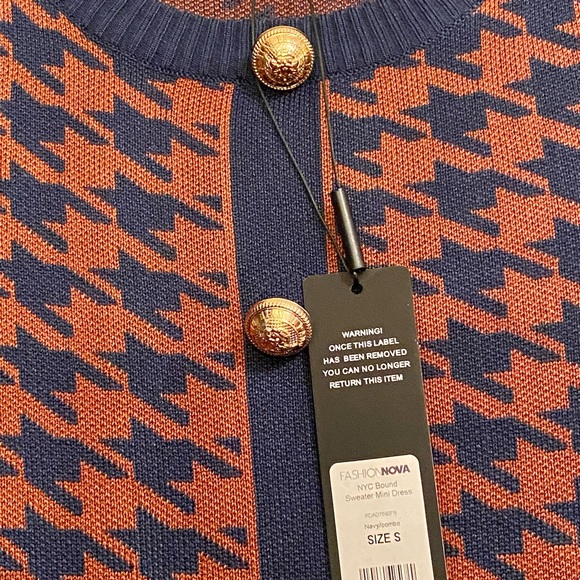 NYC Bound Sweater Mini Dress - Navy/Combo - Picture 6 of 6